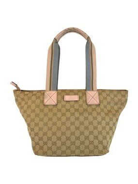 Gucci Sherry Line Beige Pink Gold GG Canvas Tote